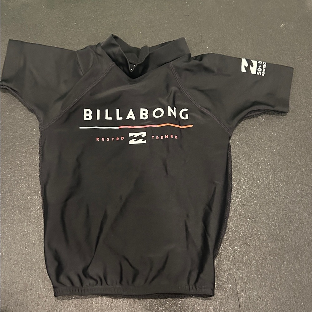 Billabong Black Short Sleeve Rash Guard- Size 4